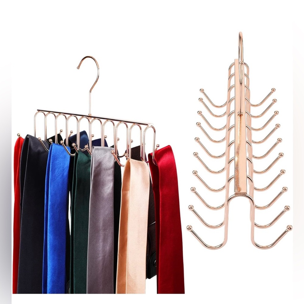 Rose gold accessory hangers - belts, ties, scarves, more